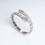 Ruya of Elmas statement bracelet, close-up of the hand-set cubic zirconia pave