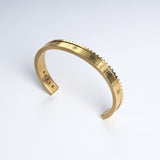 Sultana Cuff Ever Gold cuff bracelet, angled view showing serrated edge and beaded row