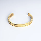 Sultana Cuff Ever Gold open cuff bracelet in 316L steel, viewed from above