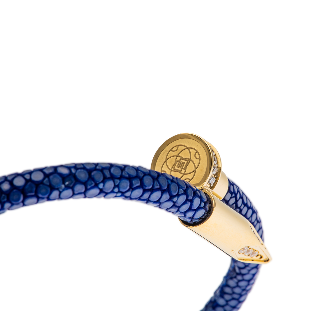 EZELE WRAP SOUDAGE BLUE & GOLD BRACELET